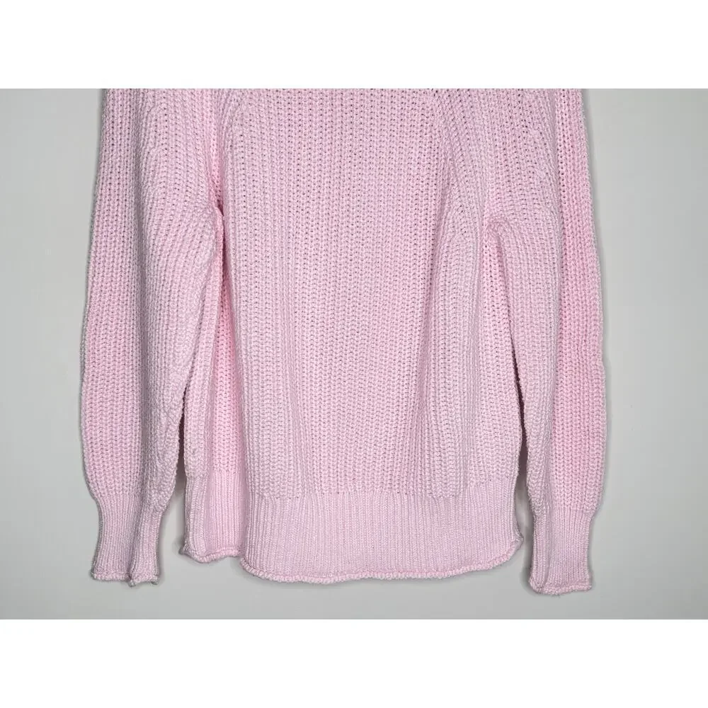 J. Crew Relaxed Long Sleeve Rollneck Knit Pullover Sweater Pink Women's Size S - Picture 7 of 11